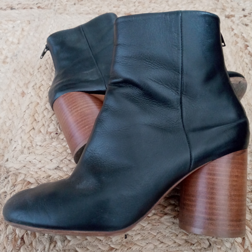 Maison Martin Margiela Black Leather Ankle Boots